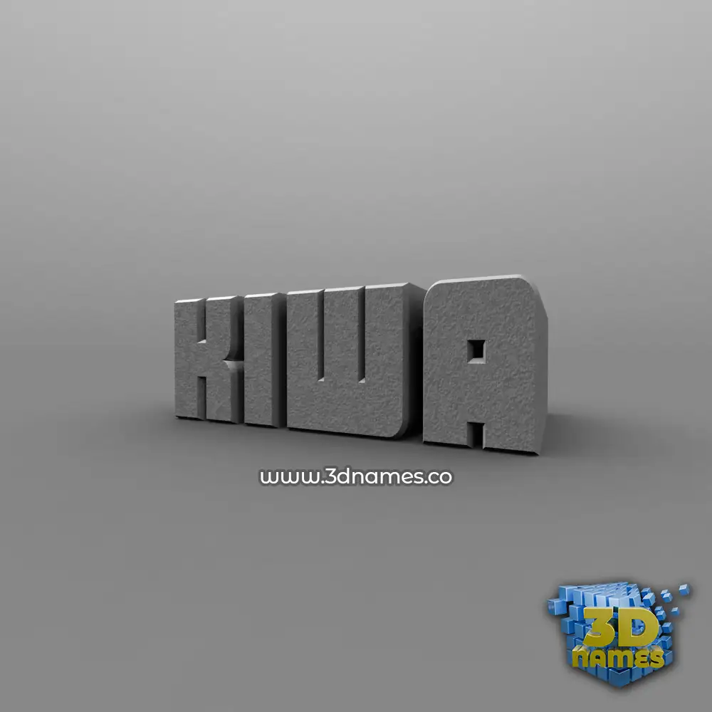 kiwa in Solid Grey style - 3D name wallpaper