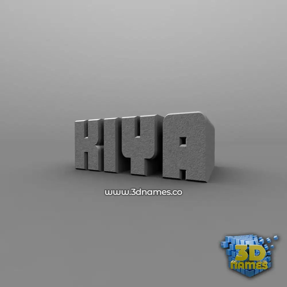kiya in Solid Grey style - 3D name wallpaper