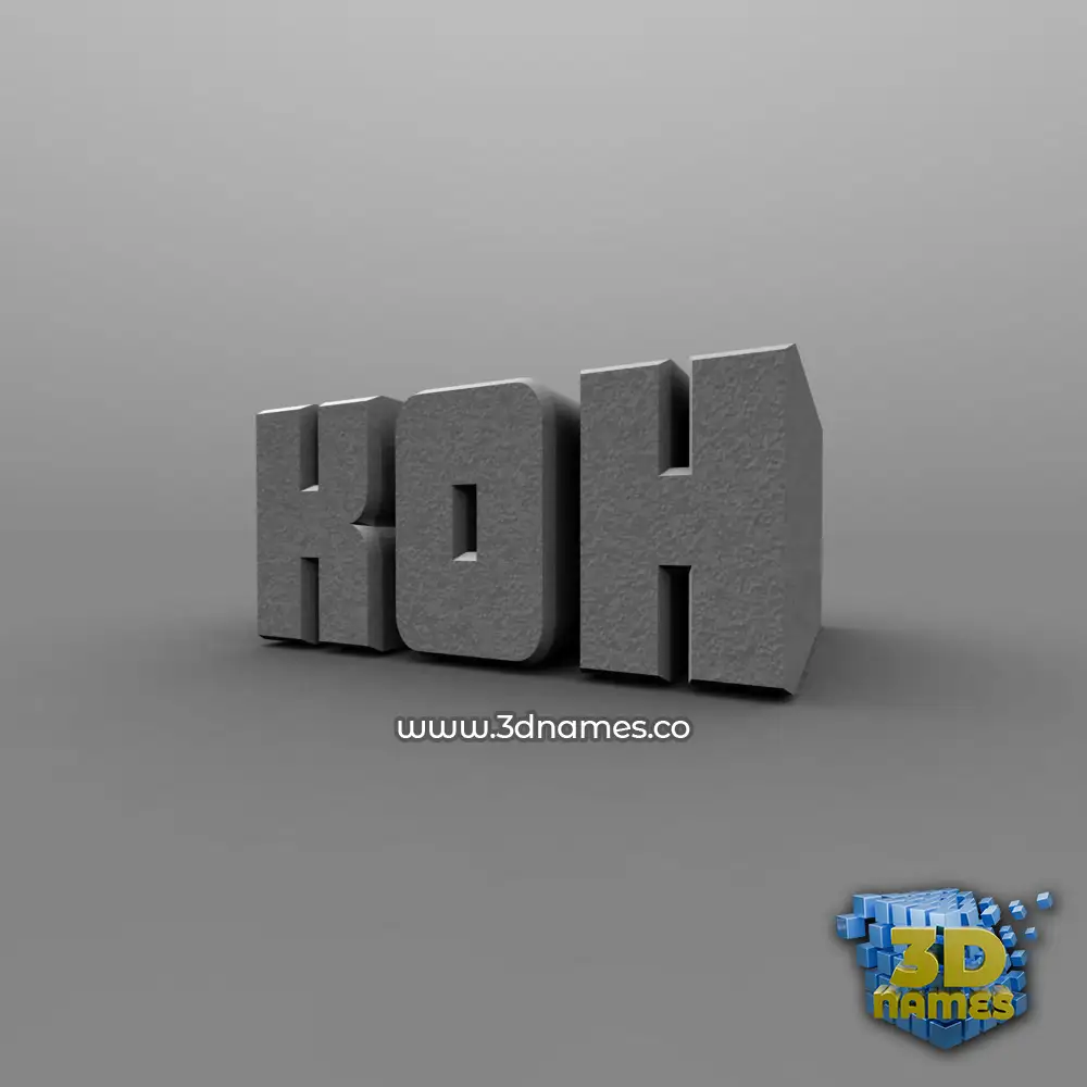 koh in Solid Grey style - 3D name wallpaper