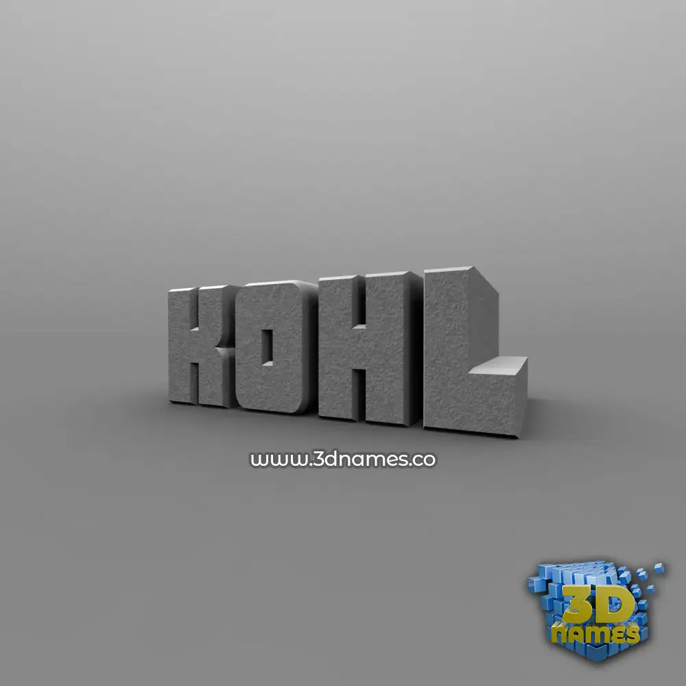 kohl in Solid Grey style - 3D name wallpaper