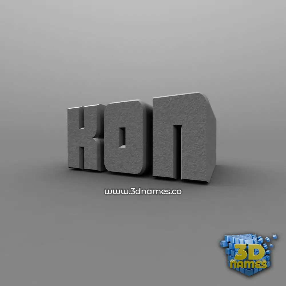 kon in Solid Grey style - 3D name wallpaper