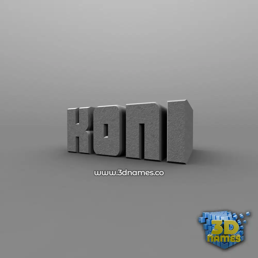 koni in Solid Grey style - 3D name wallpaper