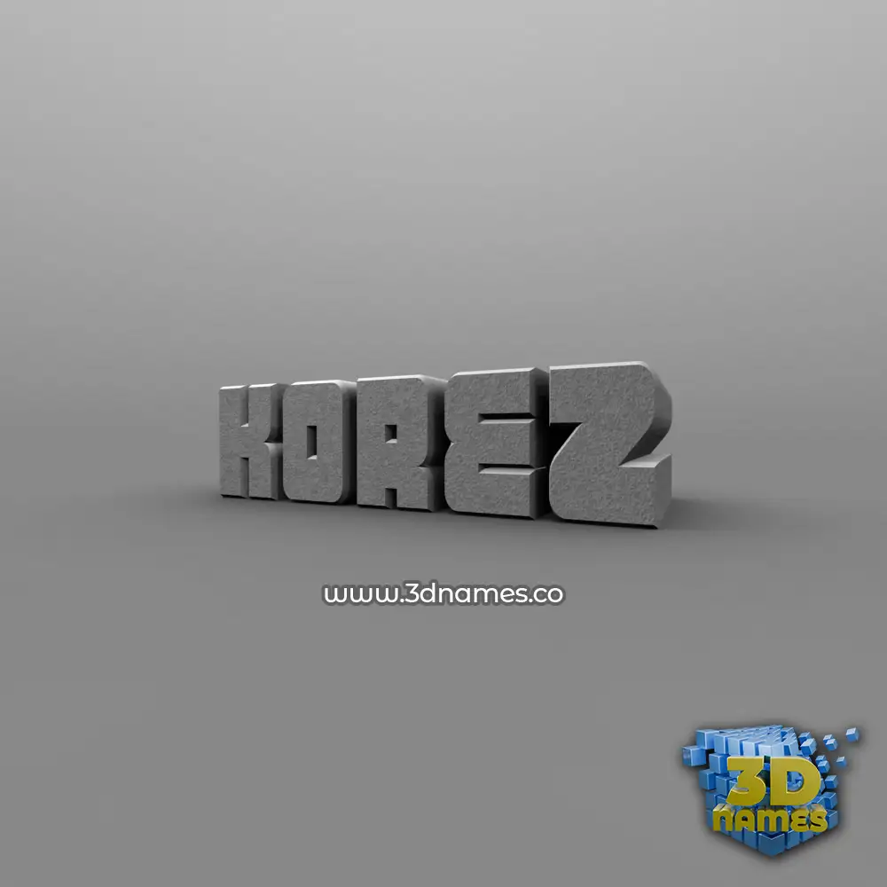 korez in Solid Grey style - 3D name wallpaper