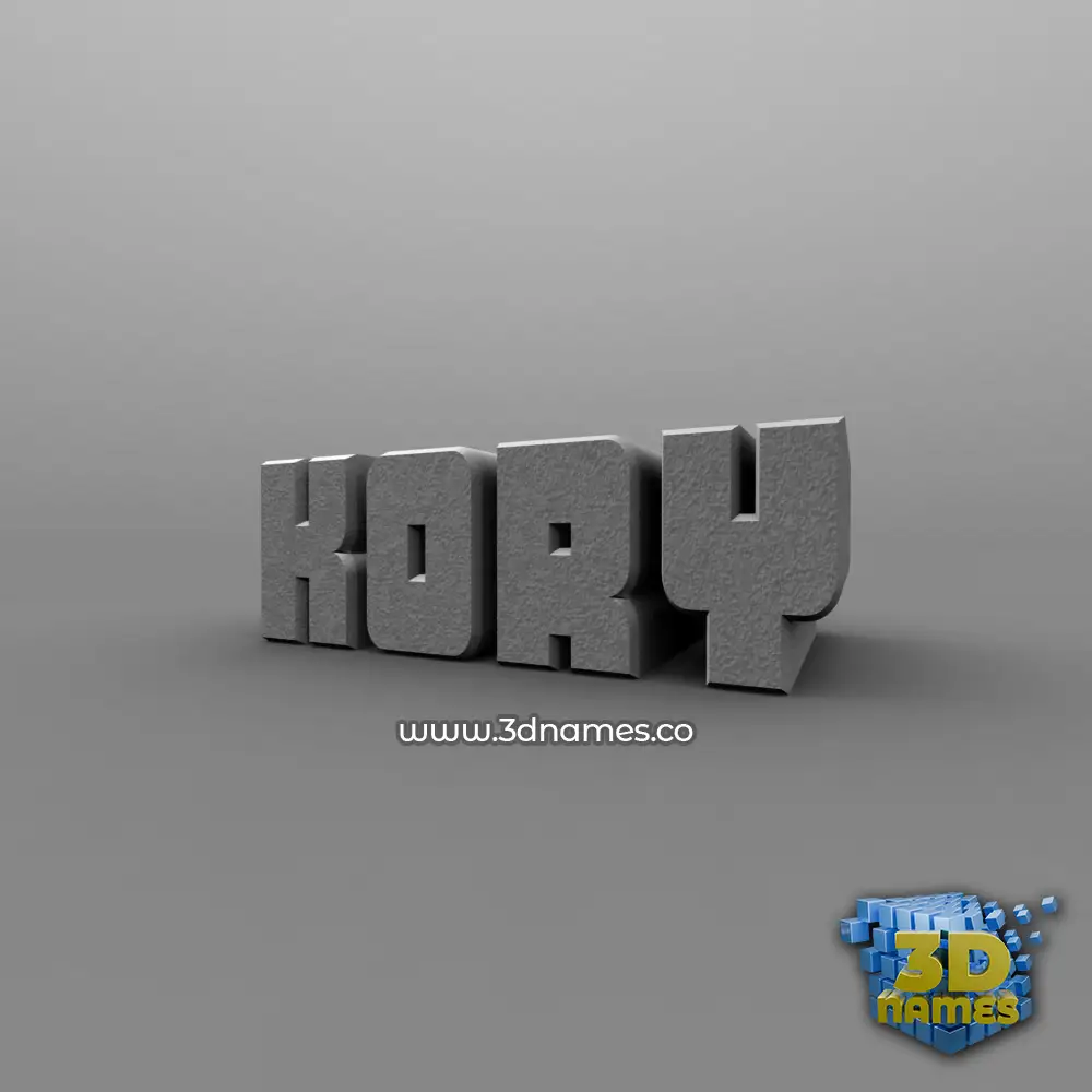 kory in Solid Grey style - 3D name wallpaper