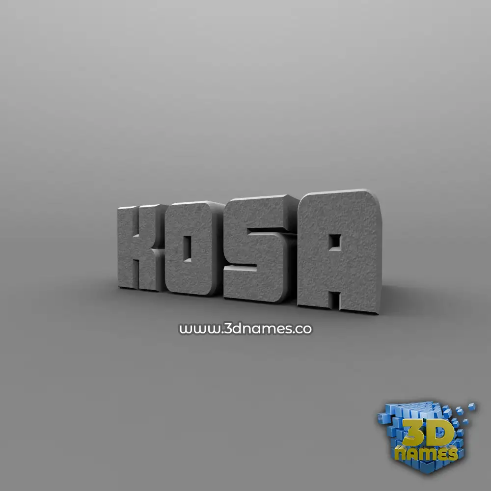 kosa in Solid Grey style - 3D name wallpaper