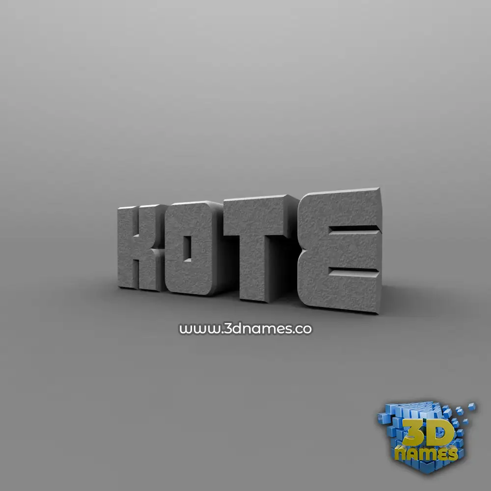 kote in Solid Grey style - 3D name wallpaper