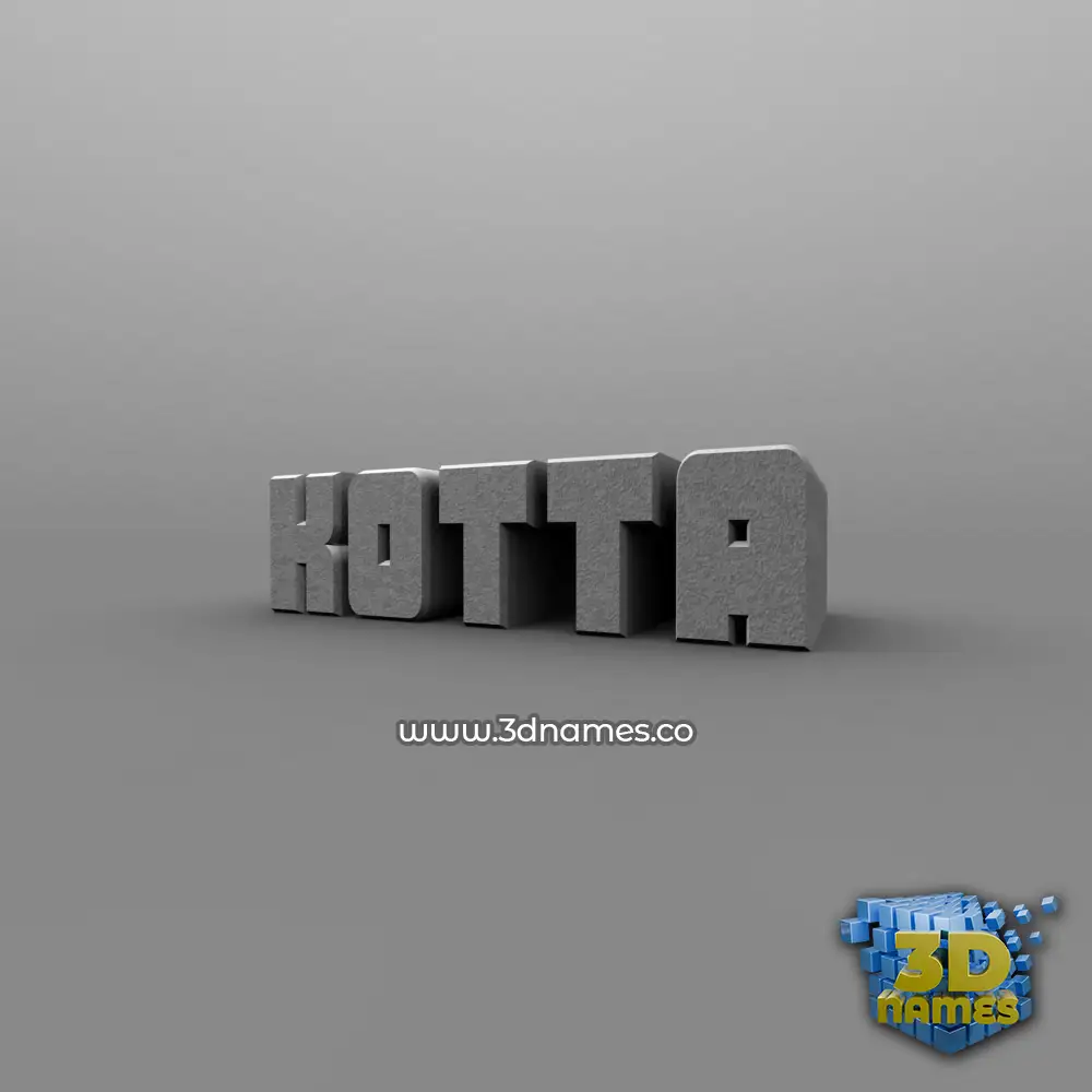 kotta in Solid Grey style - 3D name wallpaper