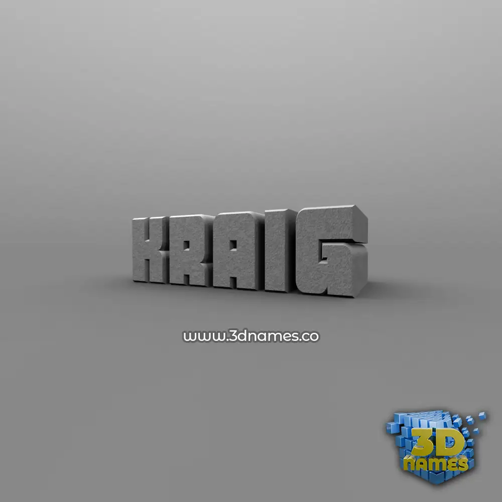 kraig in Solid Grey style - 3D name wallpaper