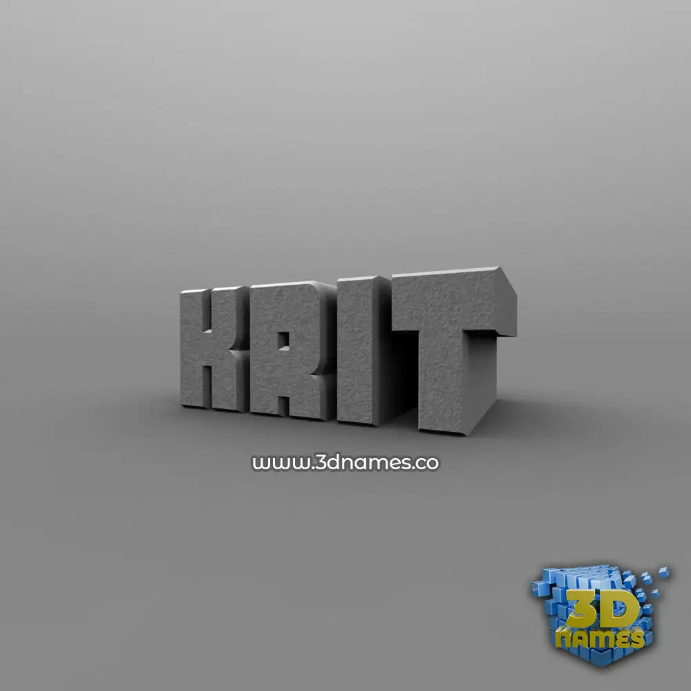 krit in Solid Grey style - 3D name wallpaper
