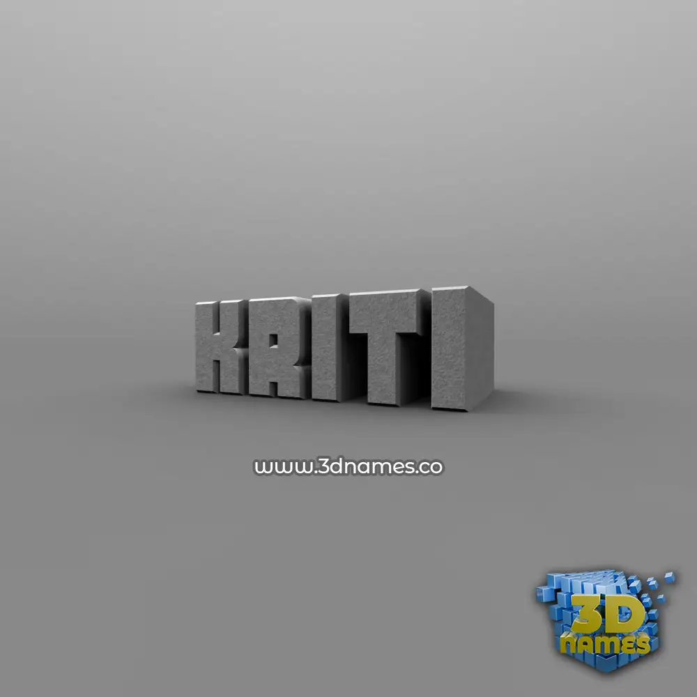kriti in Solid Grey style - 3D name wallpaper