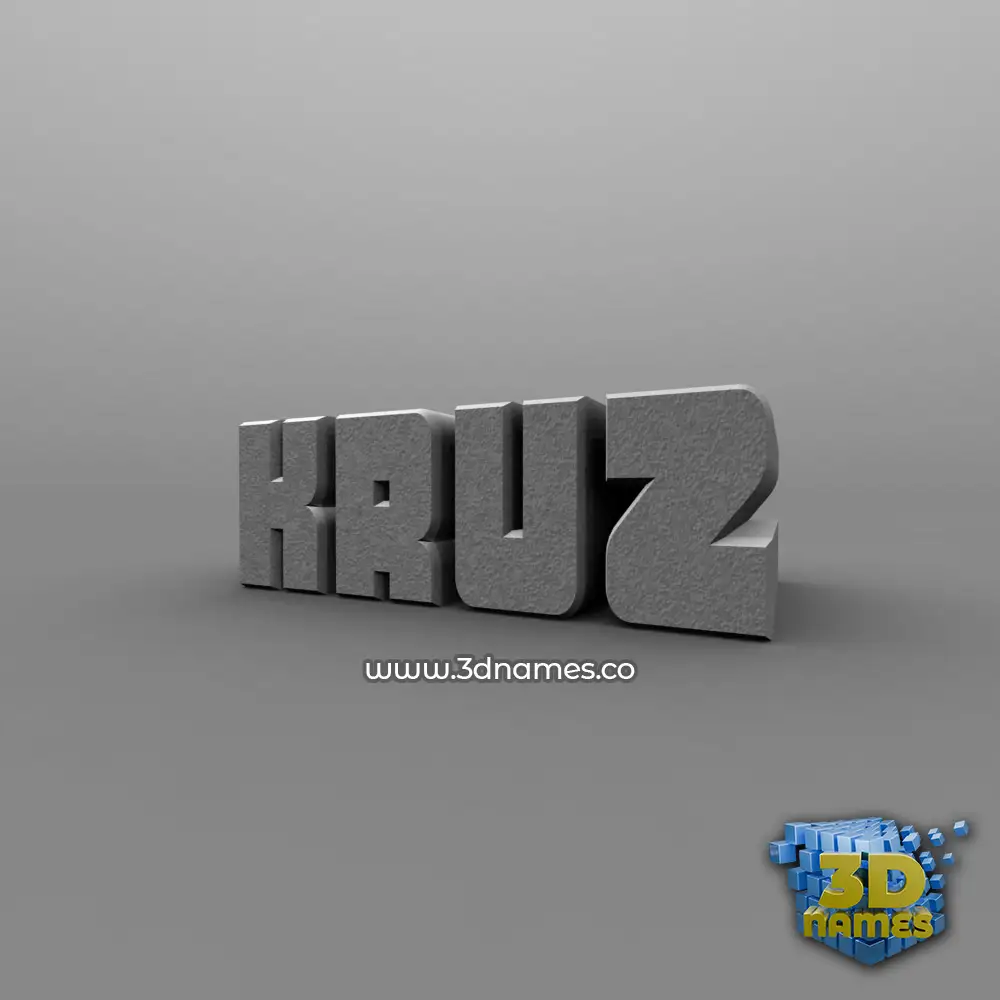 kruz in Solid Grey style - 3D name wallpaper