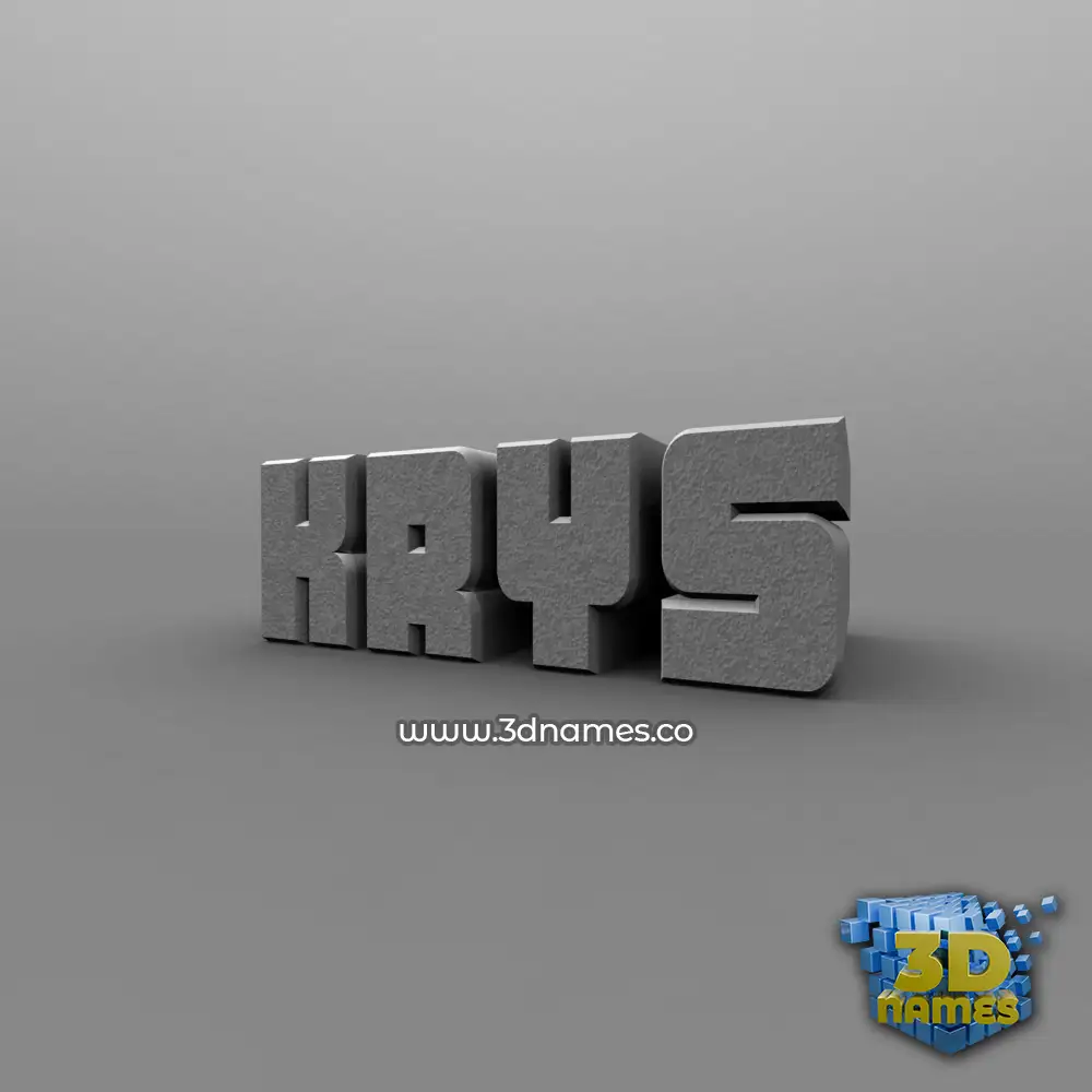 krys in Solid Grey style - 3D name wallpaper