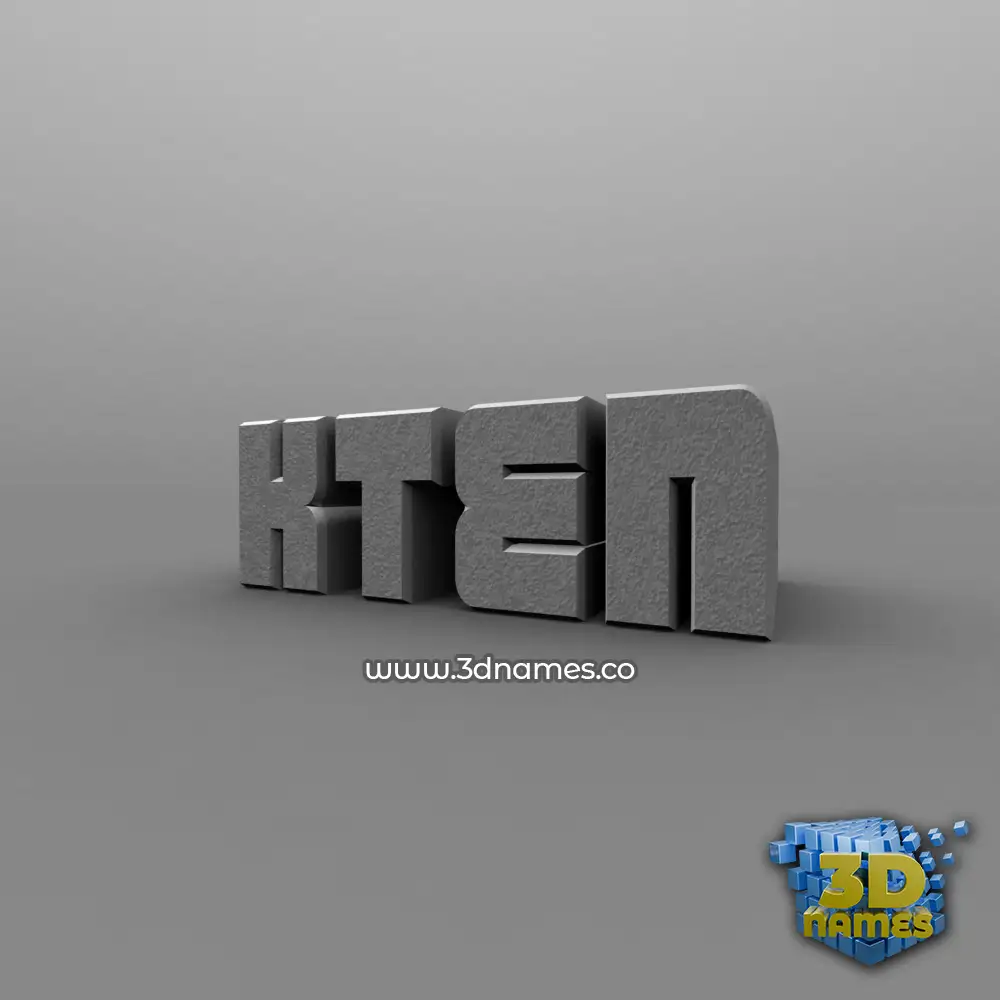 kten in Solid Grey style - 3D name wallpaper