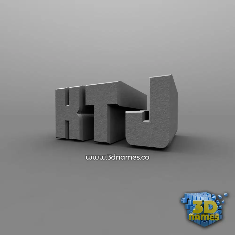 ktj in Solid Grey style - 3D name wallpaper