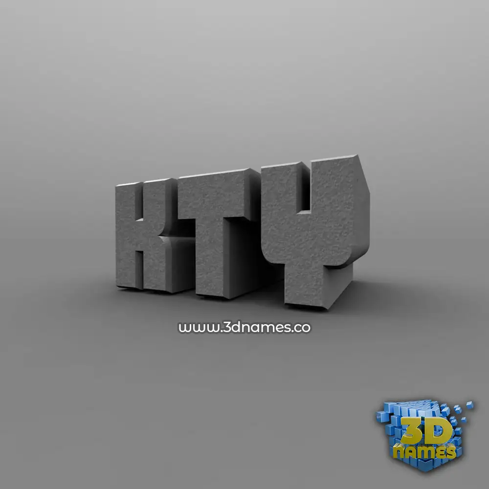 kty in Solid Grey style - 3D name wallpaper