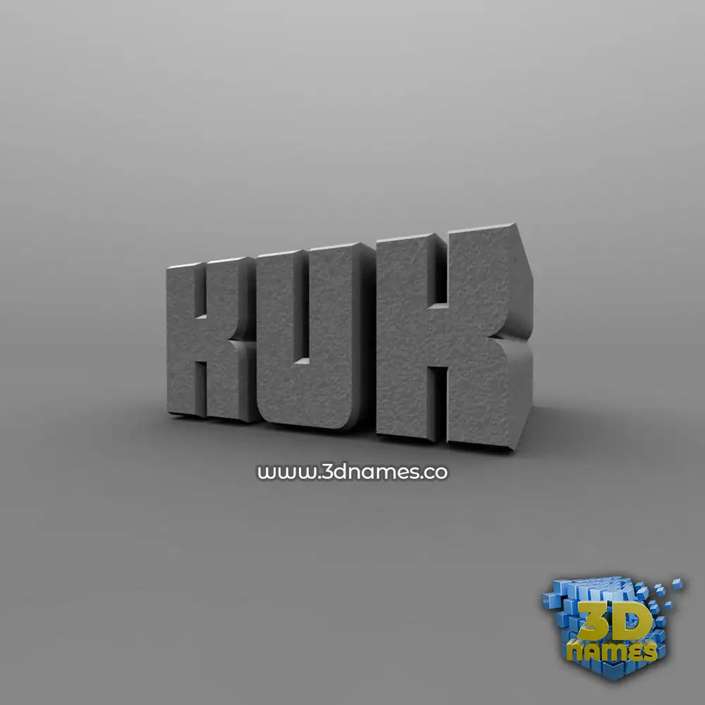 kuk in Solid Grey style - 3D name wallpaper