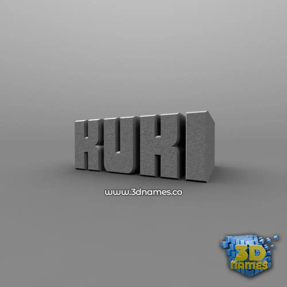 kuki in Solid Grey style - 3D name wallpaper