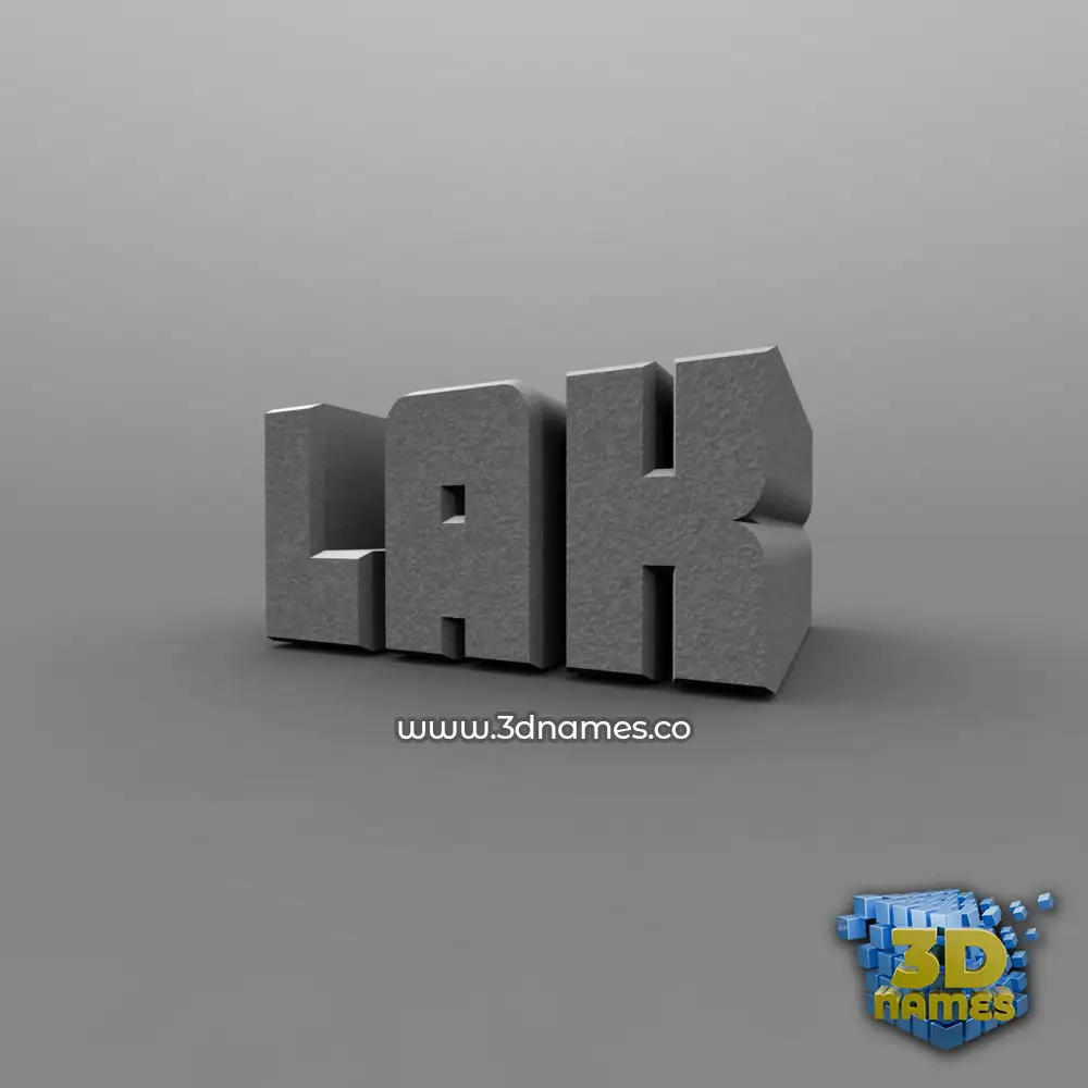 lak in Solid Grey style - 3D name wallpaper