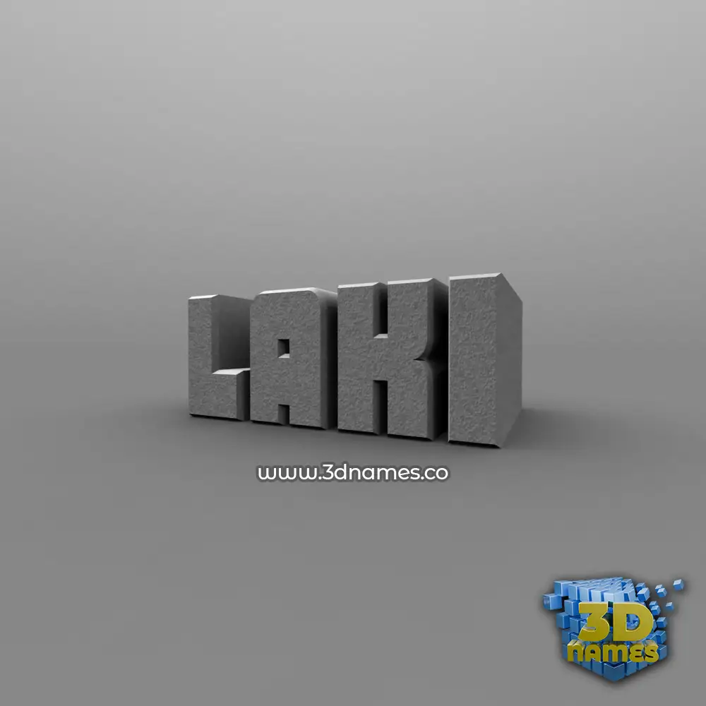 laki in Solid Grey style - 3D name wallpaper