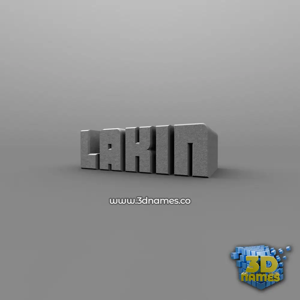 lakin in Solid Grey style - 3D name wallpaper