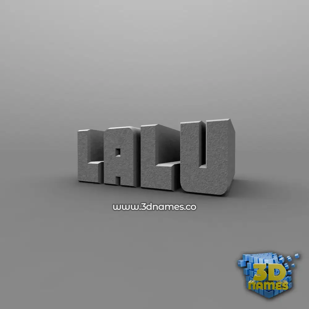 lalu in Solid Grey style - 3D name wallpaper