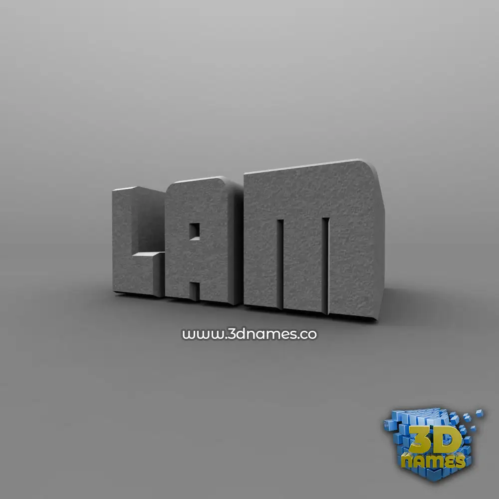 lam in Solid Grey style - 3D name wallpaper