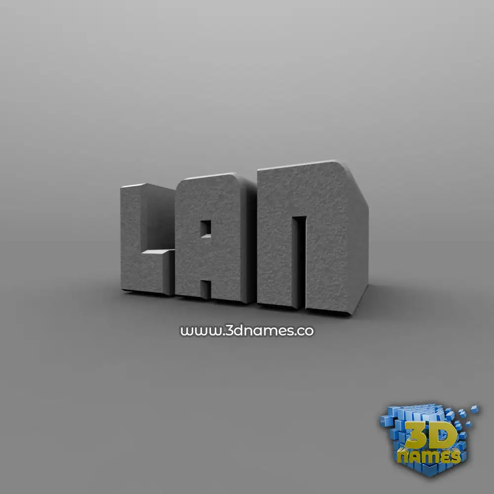 lan in Solid Grey style - 3D name wallpaper
