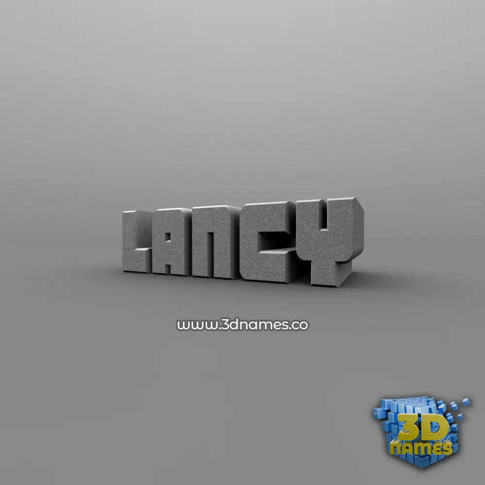 lancy in Solid Grey style - 3D name wallpaper