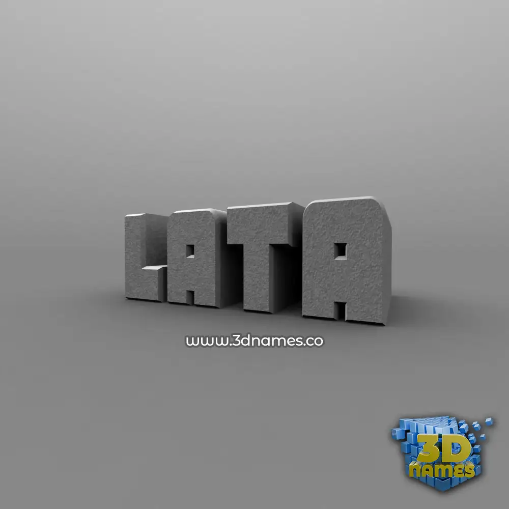 lata in Solid Grey style - 3D name wallpaper
