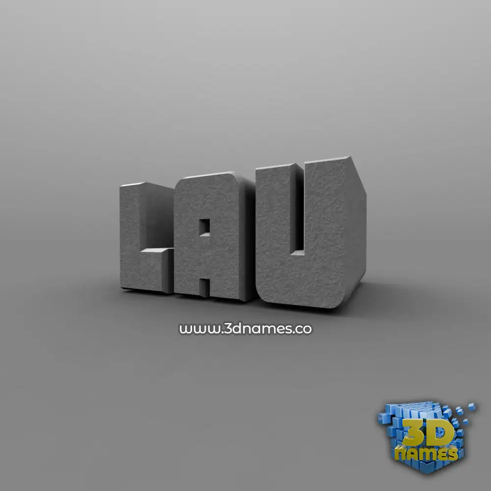 lau in Solid Grey style - 3D name wallpaper