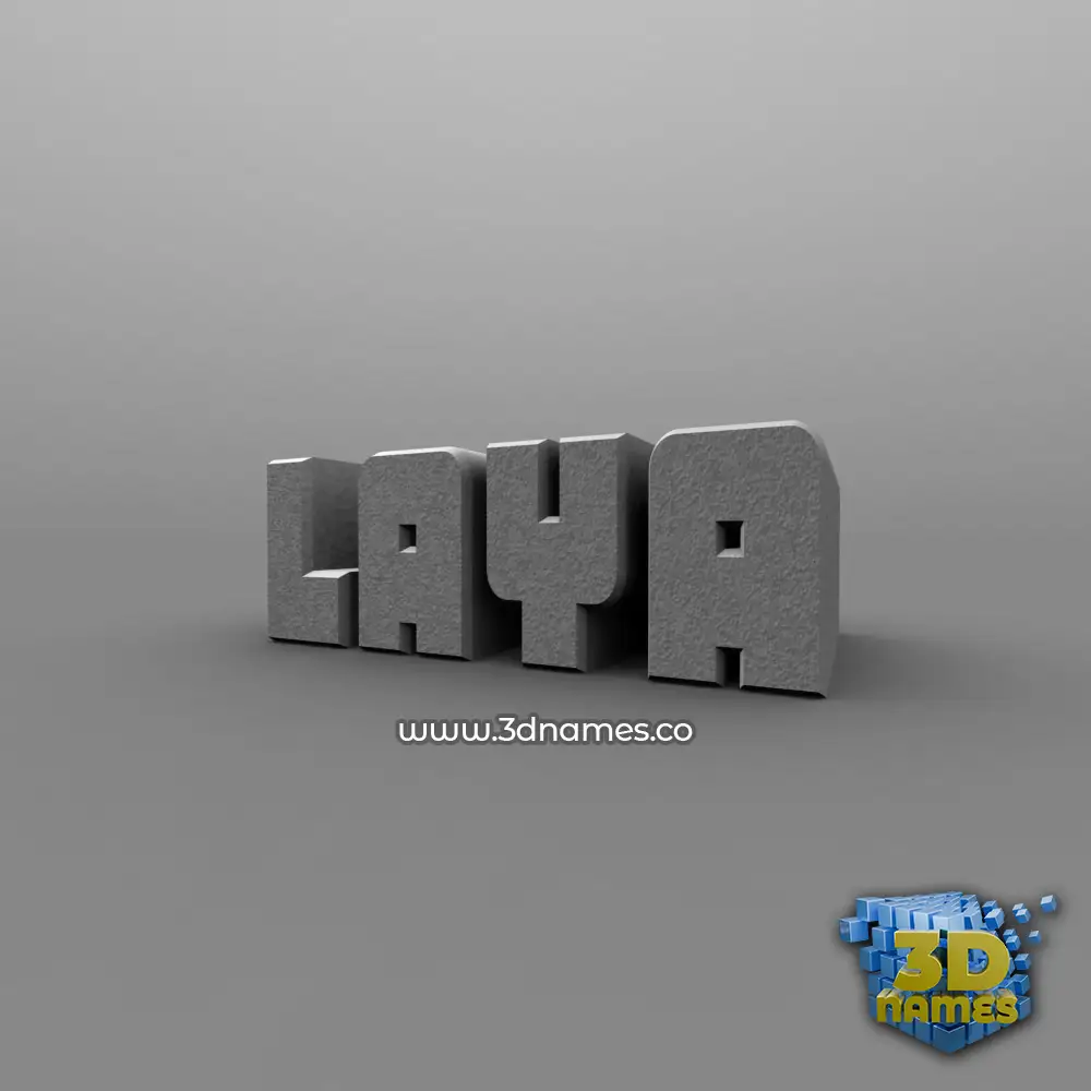 laya in Solid Grey style - 3D name wallpaper