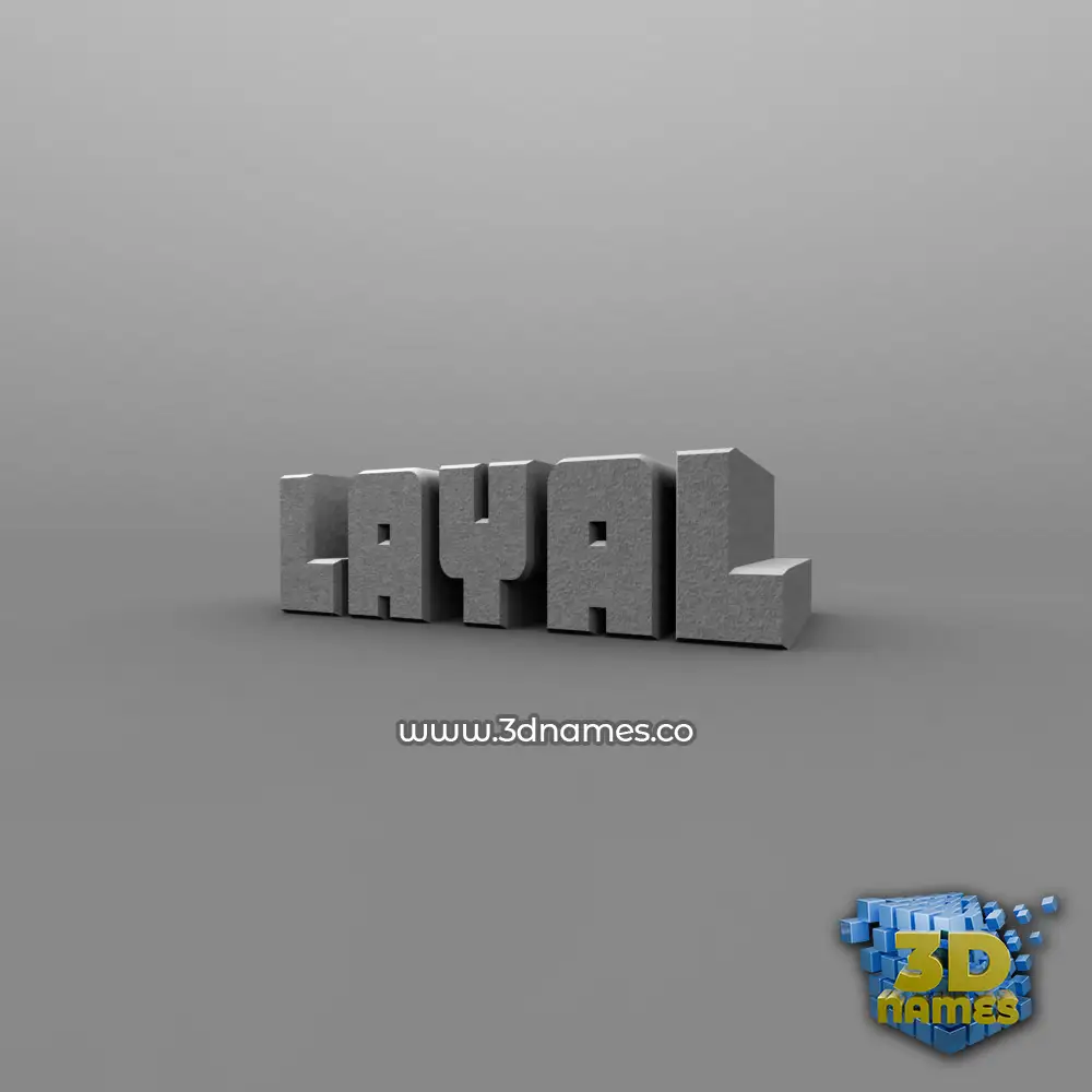 layal in Solid Grey style - 3D name wallpaper