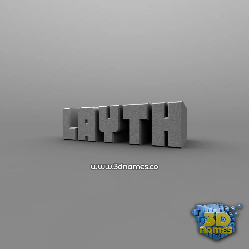 layth in Solid Grey style - 3D name wallpaper