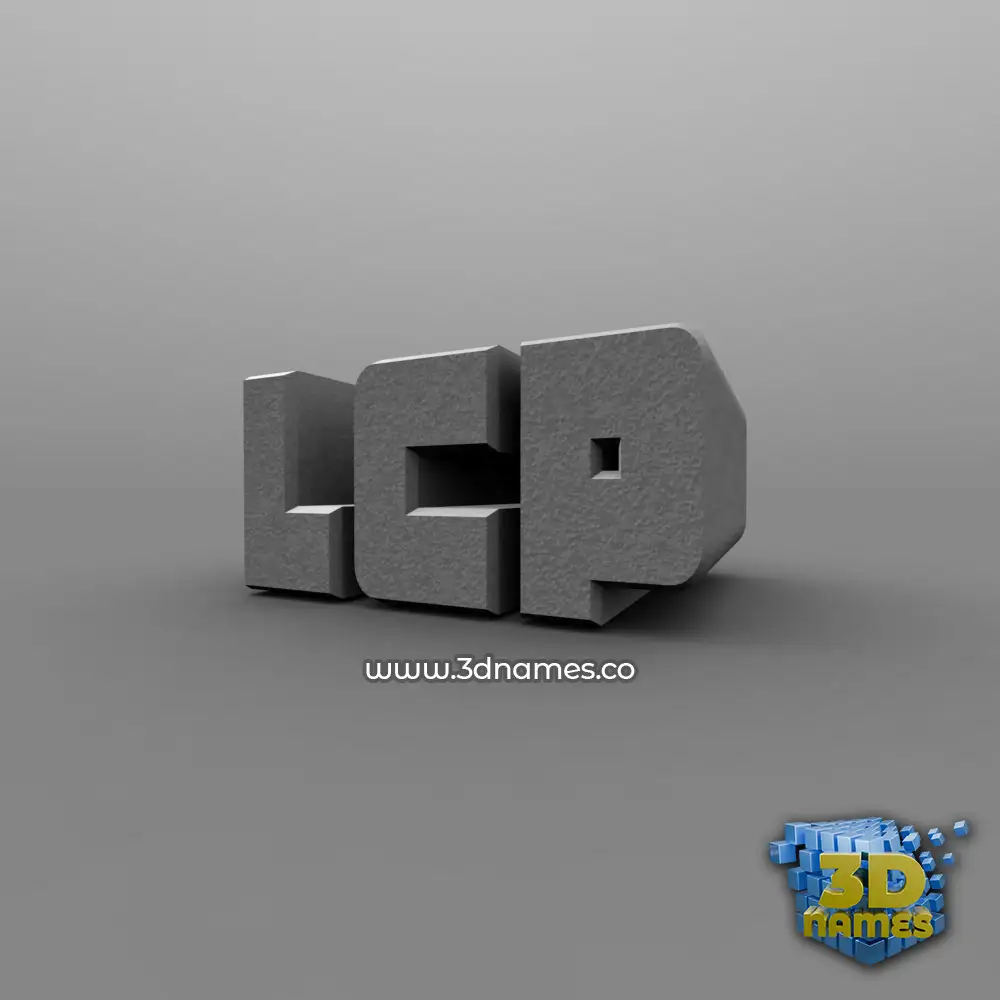 lcp in Solid Grey style - 3D name wallpaper