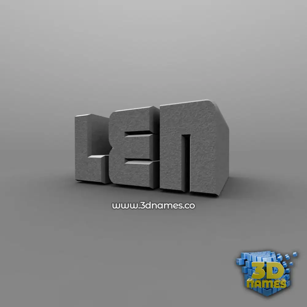 len in Solid Grey style - 3D name wallpaper