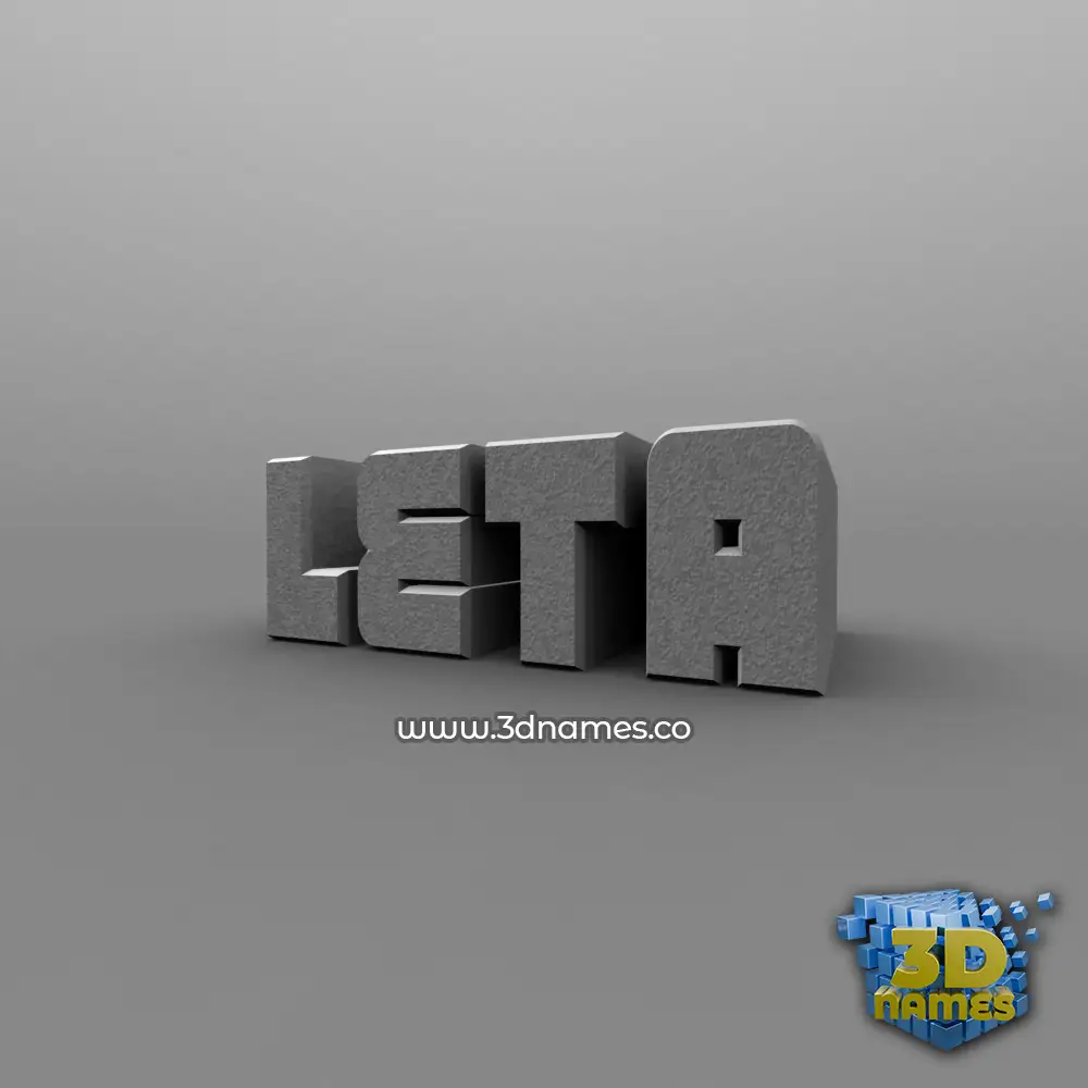 leta in Solid Grey style - 3D name wallpaper