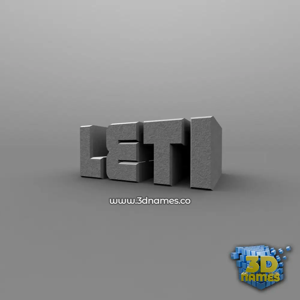 leti in Solid Grey style - 3D name wallpaper