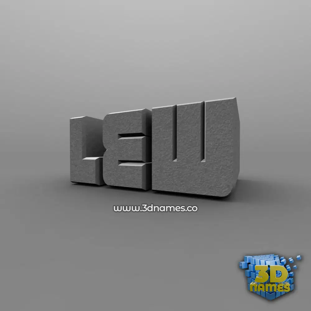 lew in Solid Grey style - 3D name wallpaper