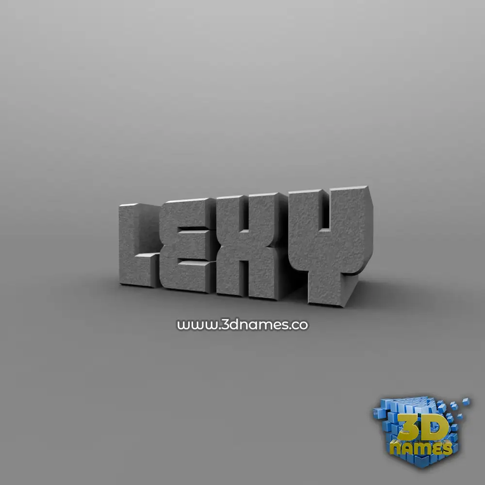 lexy in Solid Grey style - 3D name wallpaper