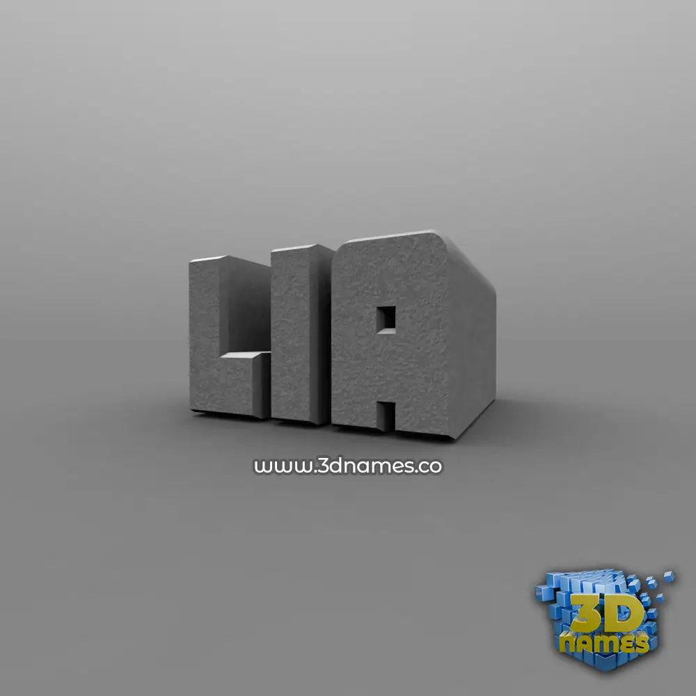 lia in Solid Grey style - 3D name wallpaper