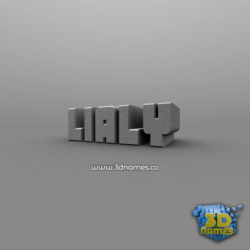 lialy in Solid Grey style - 3D name wallpaper