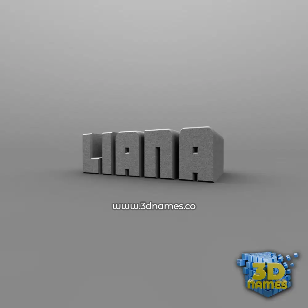 liana in Solid Grey style - 3D name wallpaper