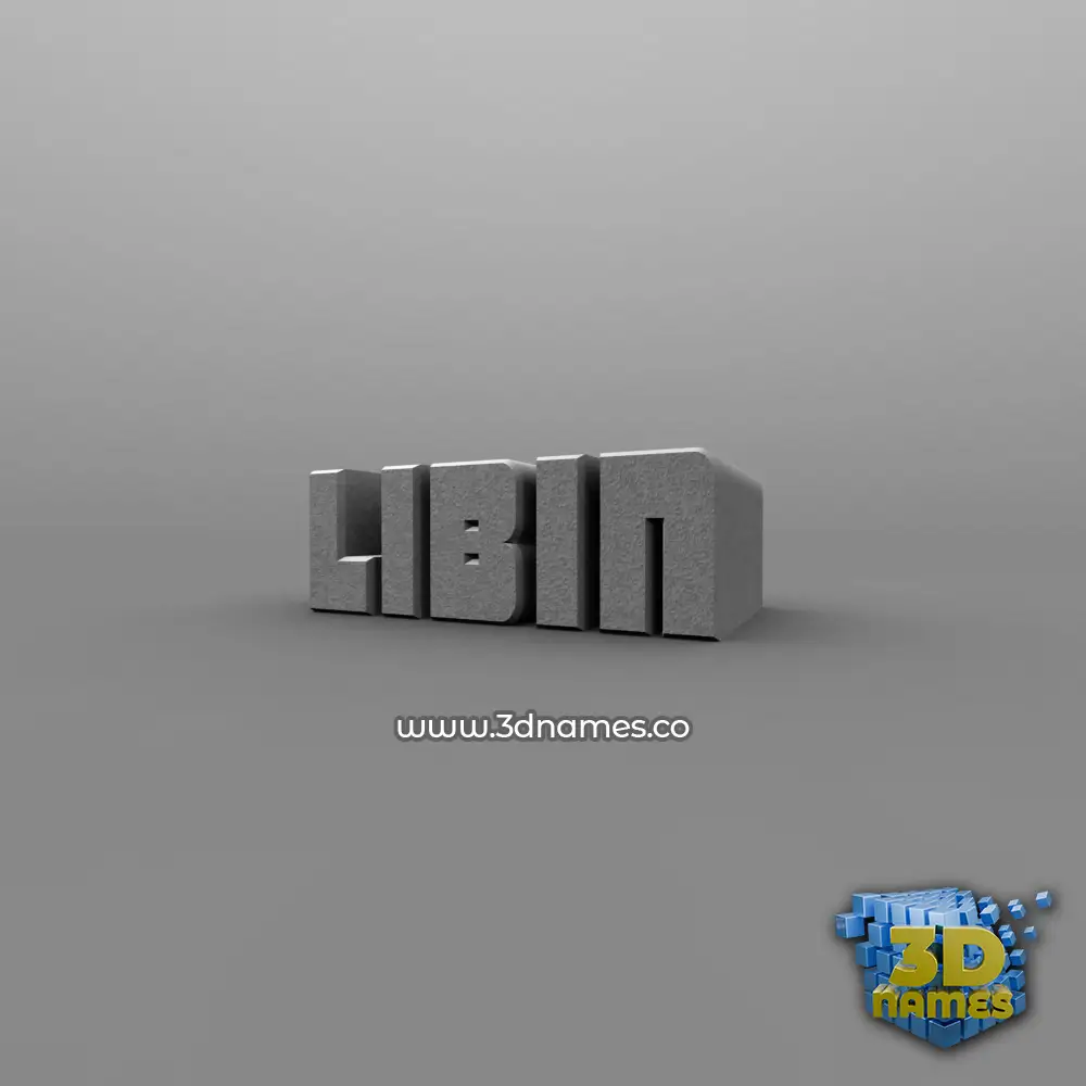 libin in Solid Grey style - 3D name wallpaper