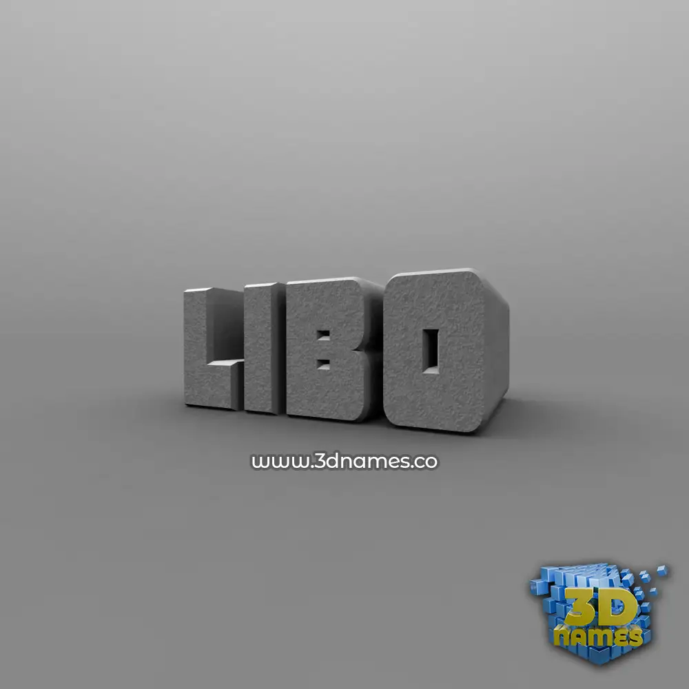 libo in Solid Grey style - 3D name wallpaper