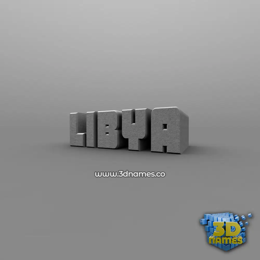 libya in Solid Grey style - 3D name wallpaper