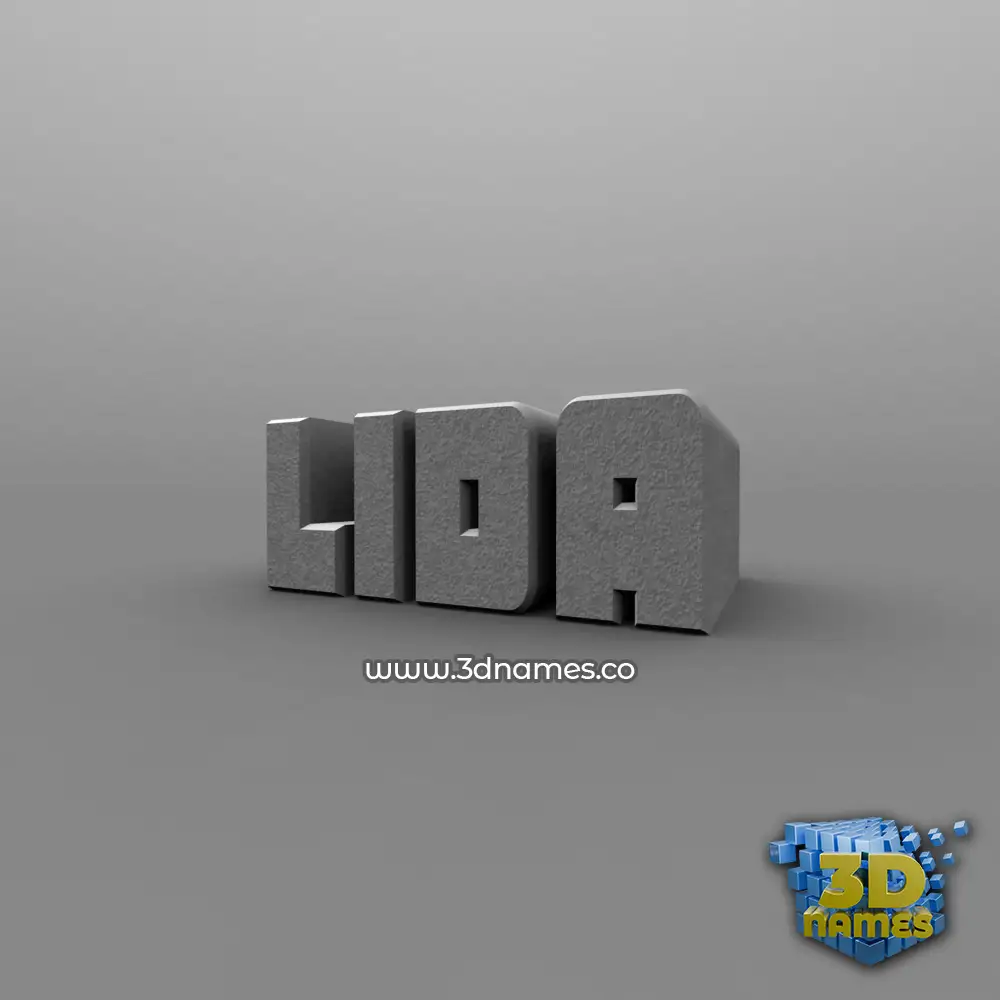 lida in Solid Grey style - 3D name wallpaper