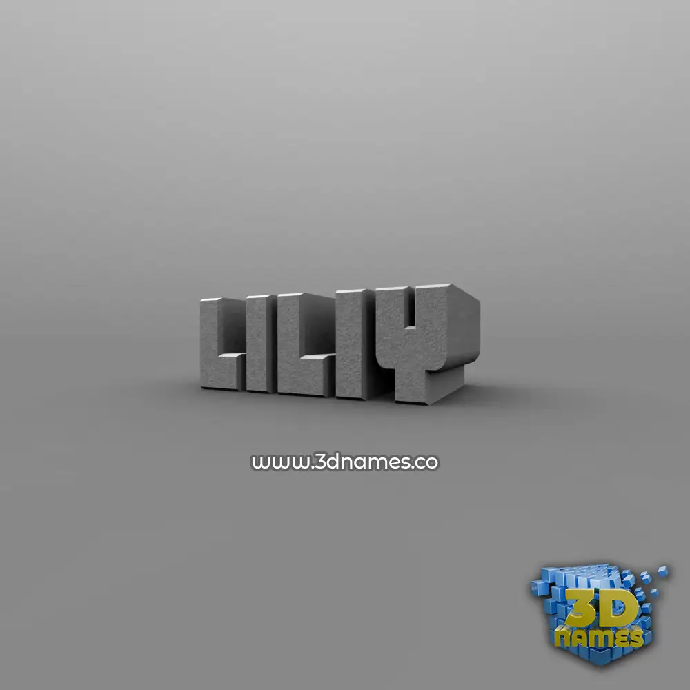 liliy in Solid Grey style - 3D name wallpaper