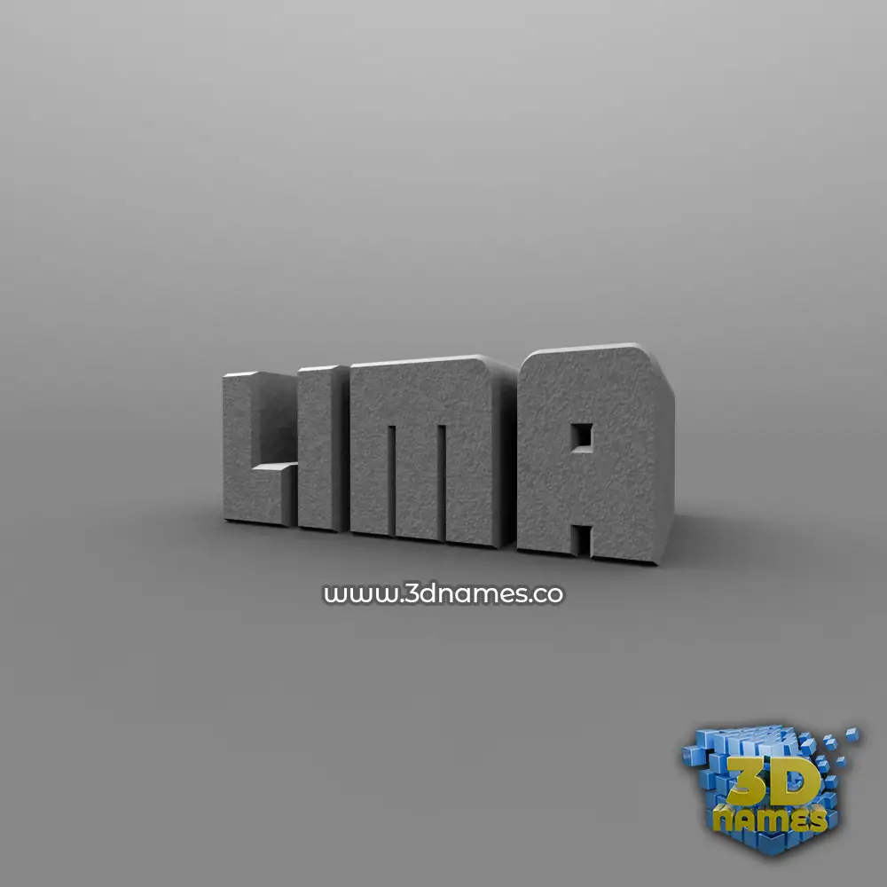 lima in Solid Grey style - 3D name wallpaper