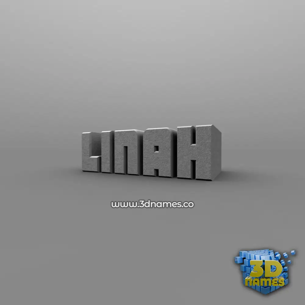 linah in Solid Grey style - 3D name wallpaper
