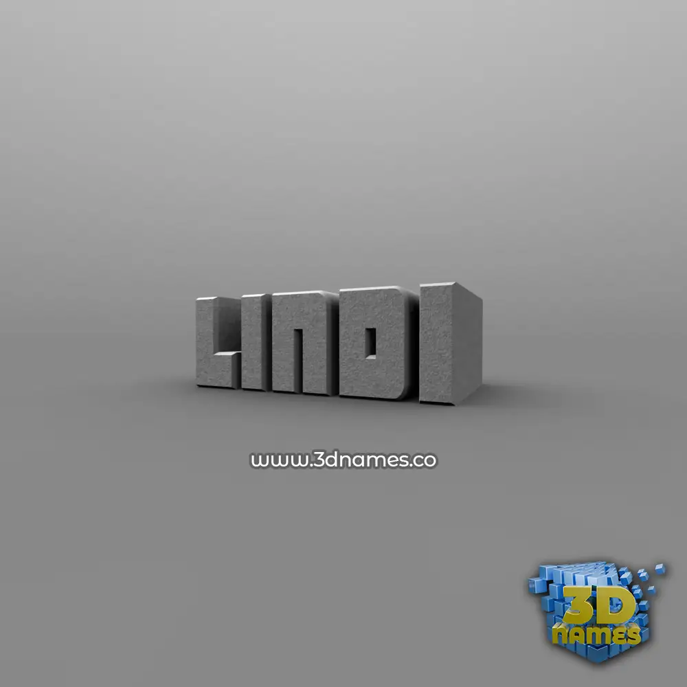 lindi in Solid Grey style - 3D name wallpaper